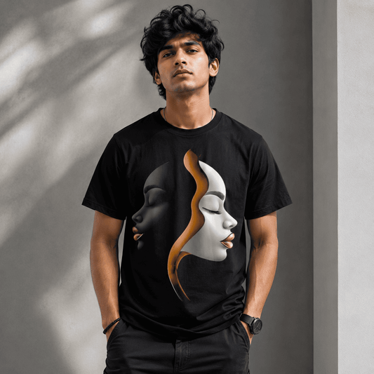 Dual Face Regular Fit Cotton T-Shirt