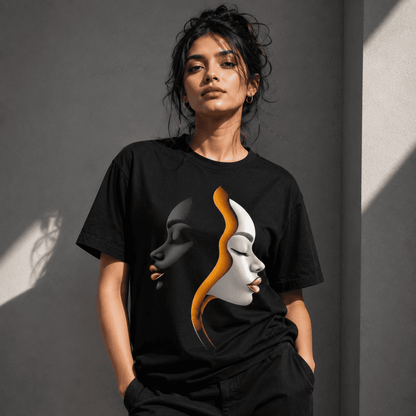 Dual Face Regular Fit Cotton T-Shirt