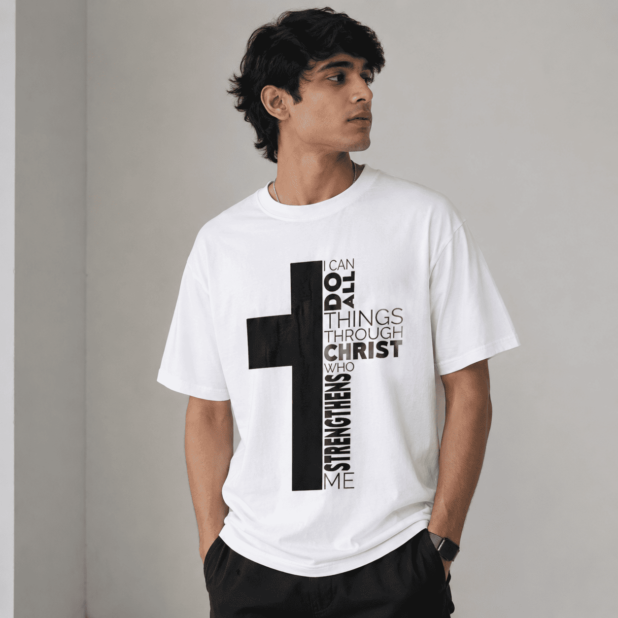 Cross Christ Regular Fit Cotton T-Shirt