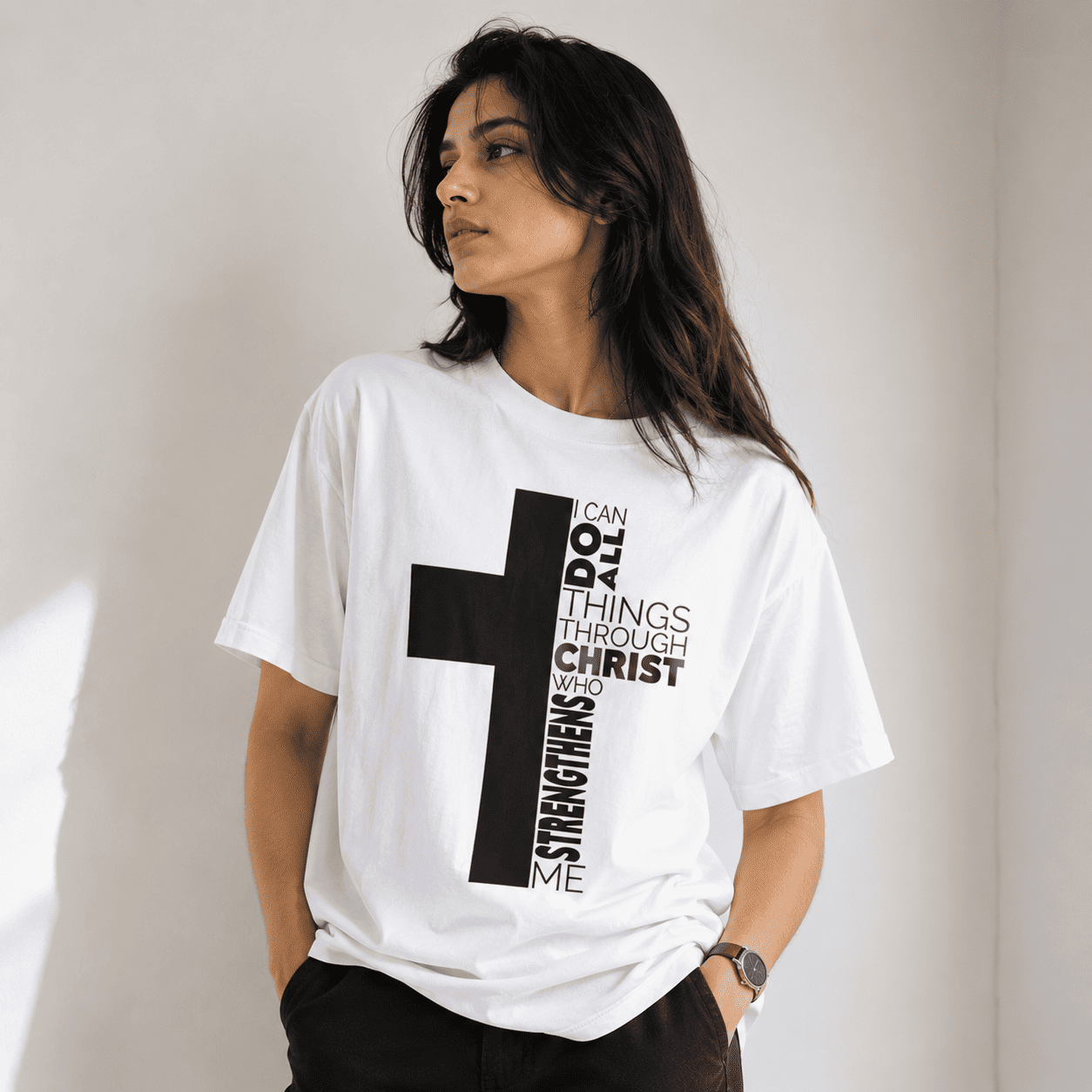 Cross Christ Regular Fit Cotton T-Shirt