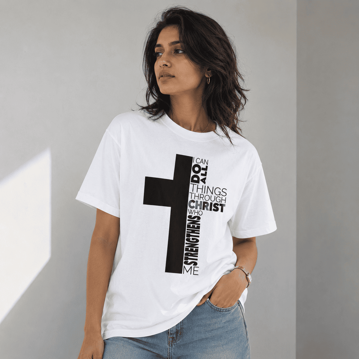 Cross Christ Regular Fit Cotton T-Shirt