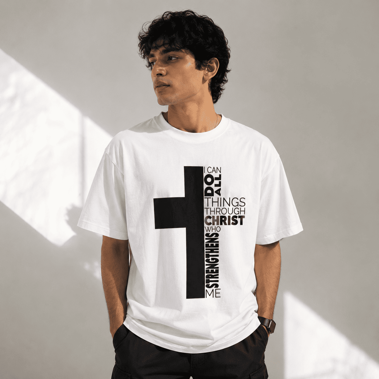Cross Christ Regular Fit Cotton T-Shirt