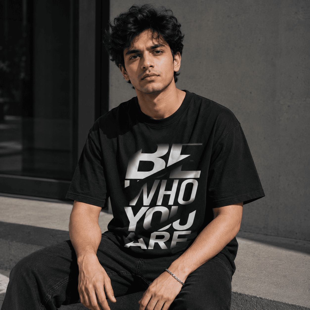 Be Who You Are Regular Fit Cotton T-Shirt