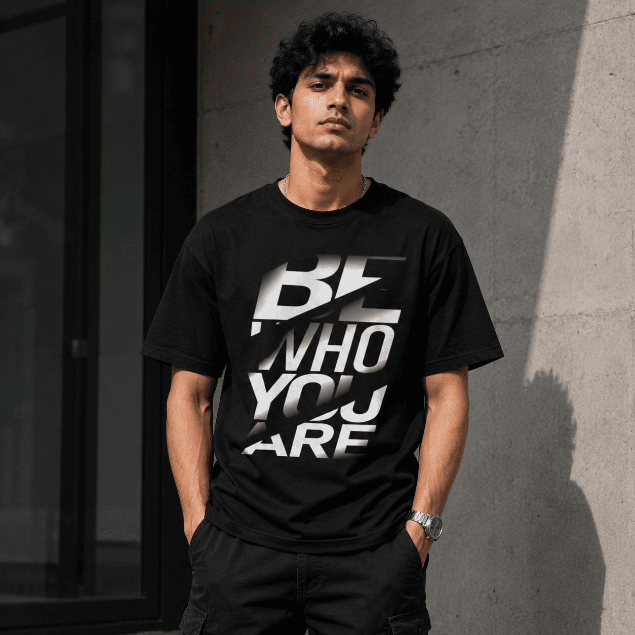 Be Who You Are Regular Fit Cotton T-Shirt