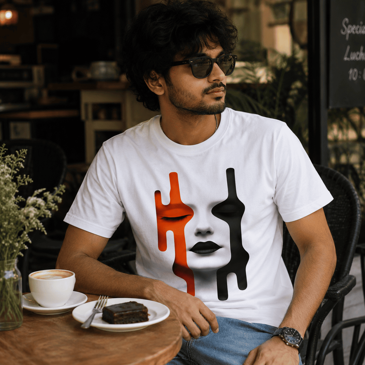 Eye Face Regular Fit Cotton T-Shirt
