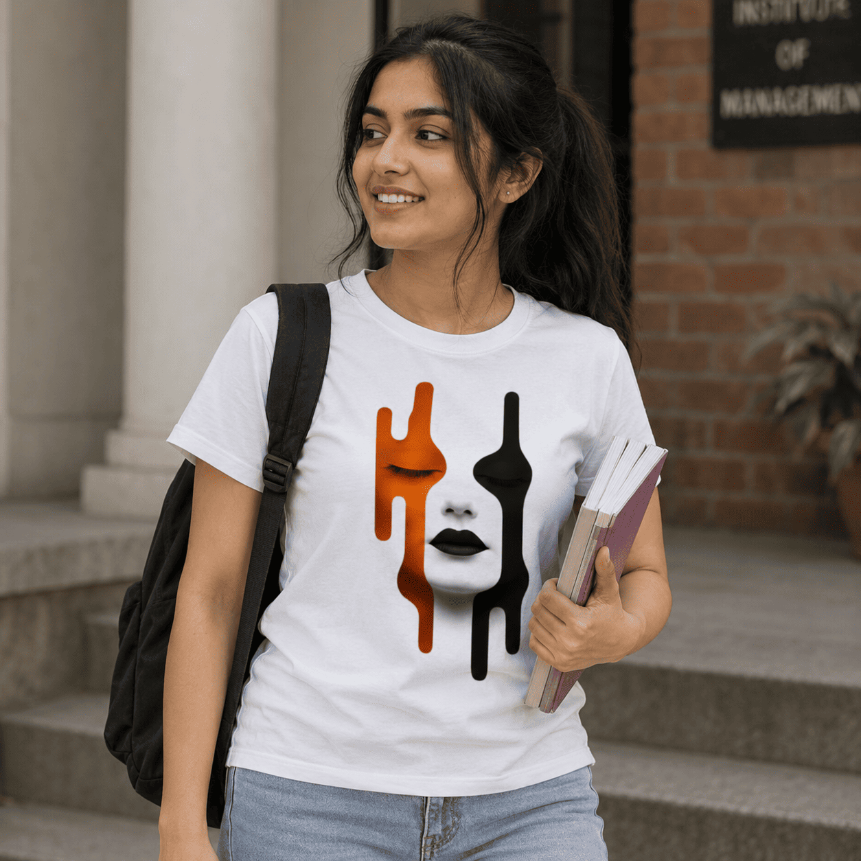 Eye Face Regular Fit Cotton T-Shirt