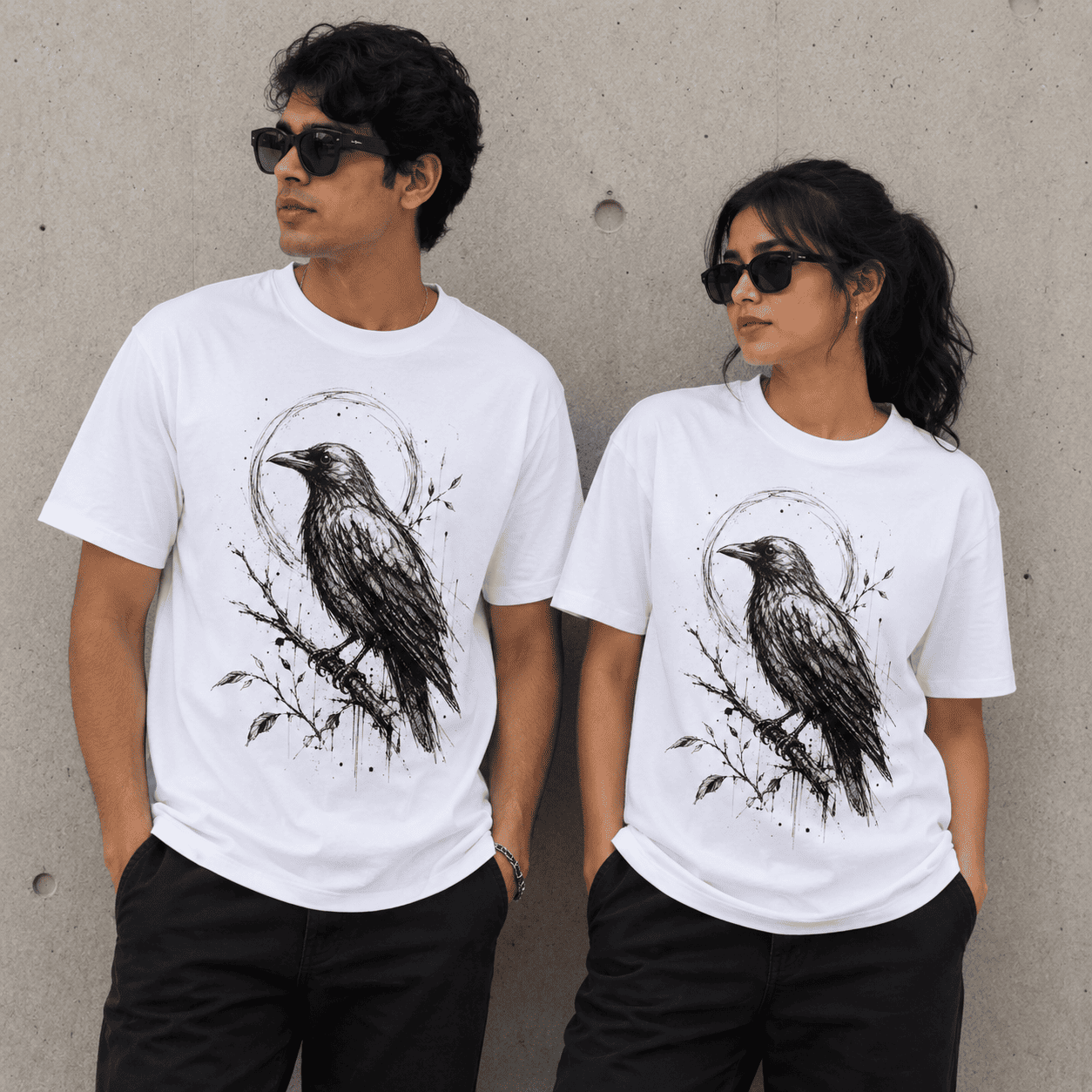 Bird Art Regular Fit Cotton T-Shirt