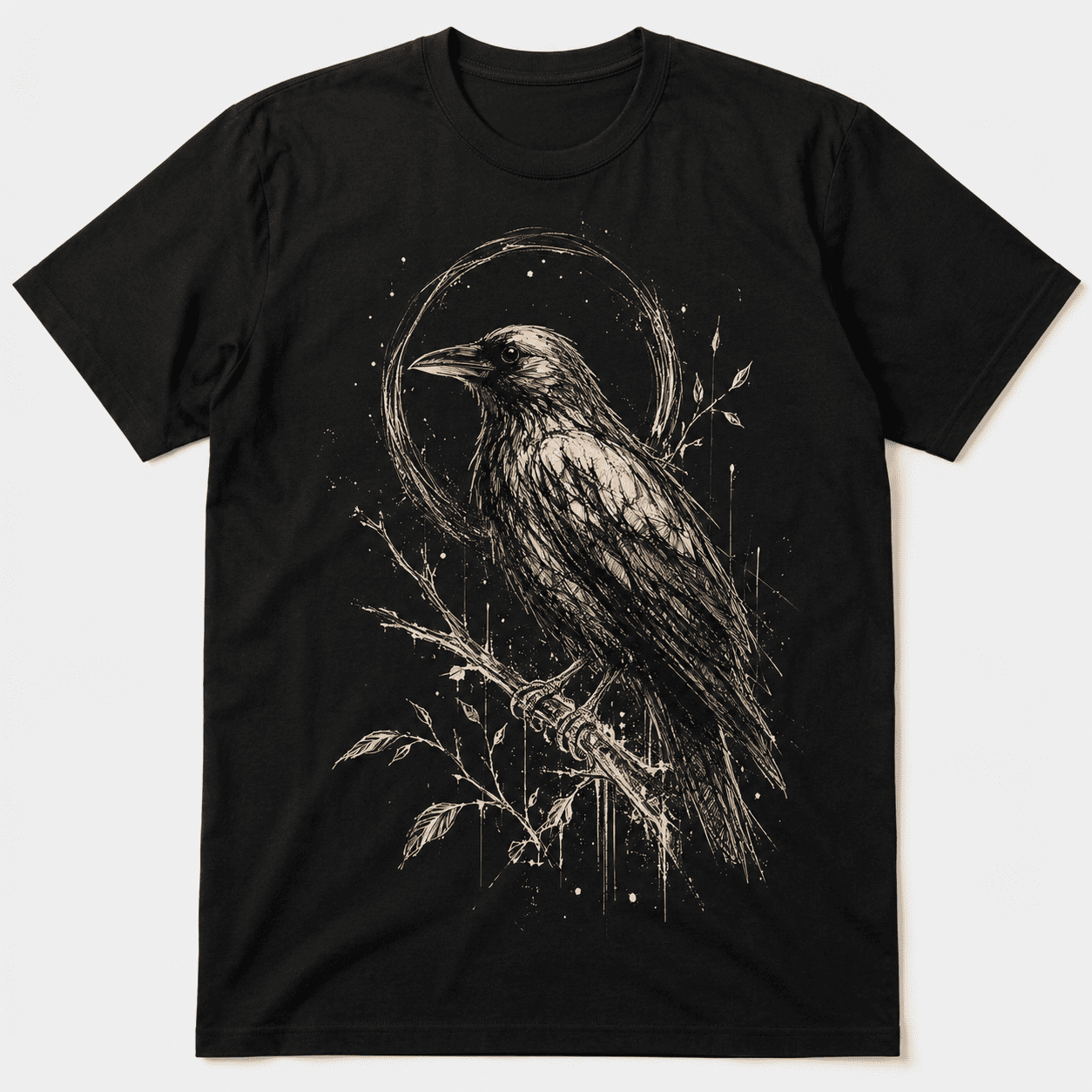 Bird Art Regular Fit Cotton T-Shirt